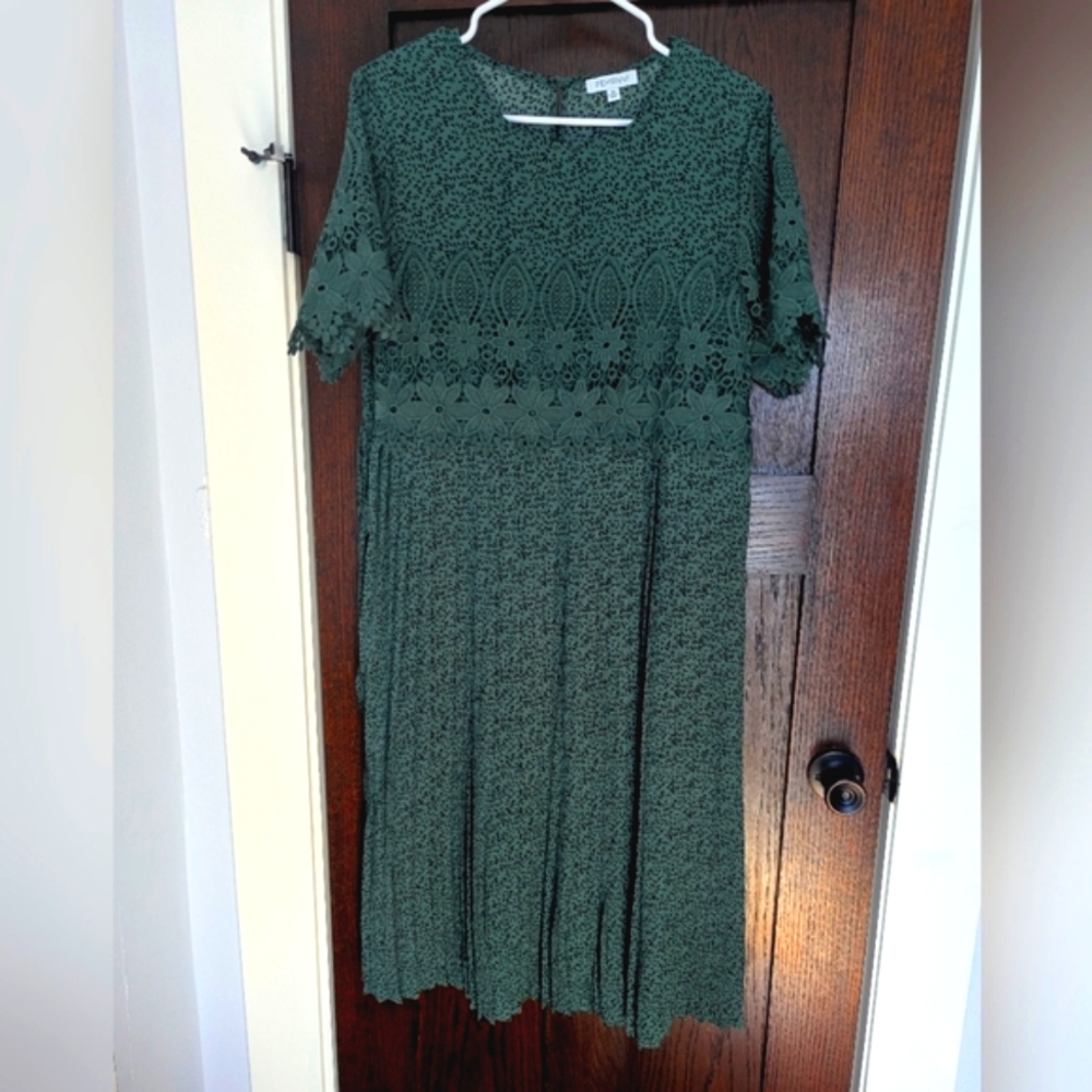 Ferhnvi Green Lace Dress